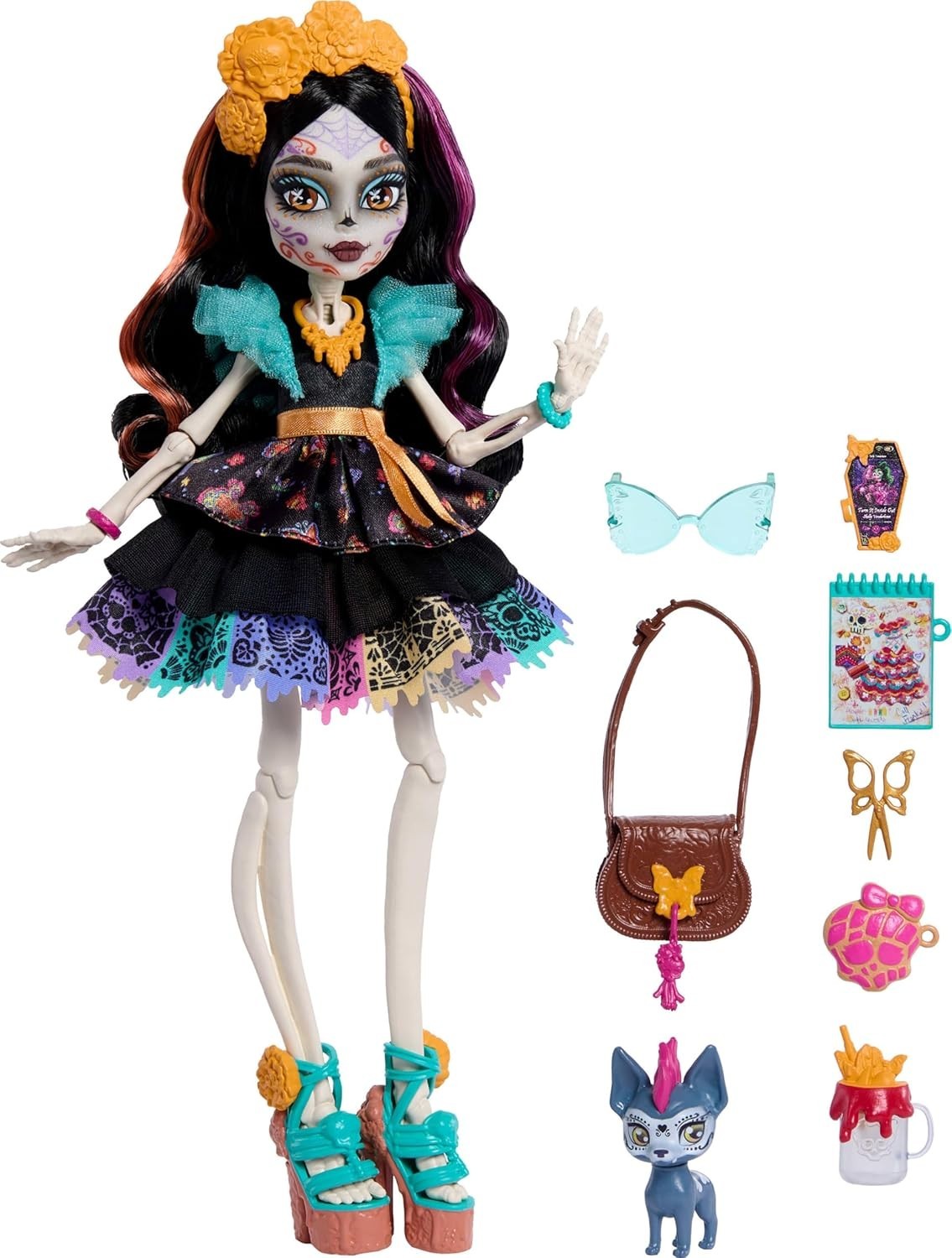 Fashion Doll Colorful Dress Pet Dog Accessories Sketchbook Bag