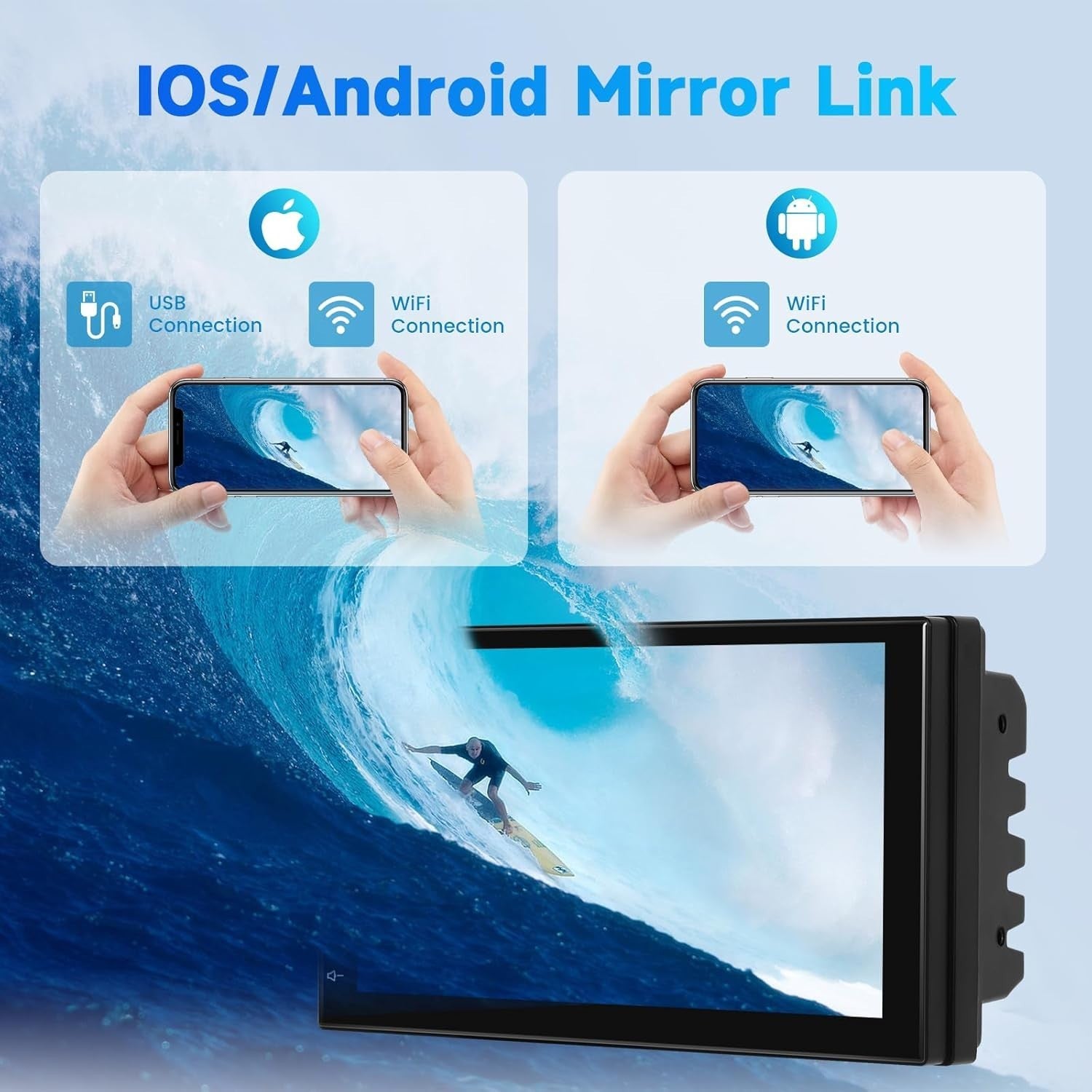 7" Android Car Stereo Double Din GPS Radio Bluetooth WiFi MP5