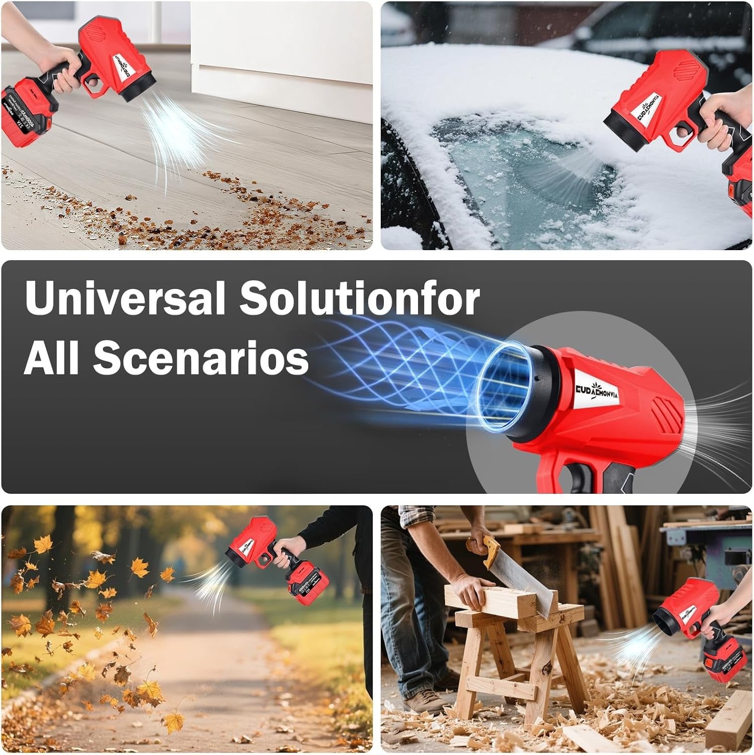 Cordless Leaf Blower 21V Dual Battery 850W Powerful Garden Snow Dust