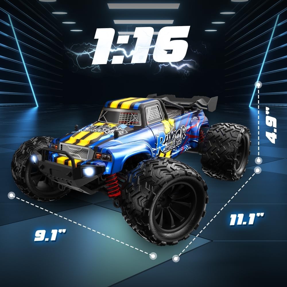 RC Car 1:16 Scale 40KM/H Fast 4WD Off-Road Monster Truck, 2.4GHz
