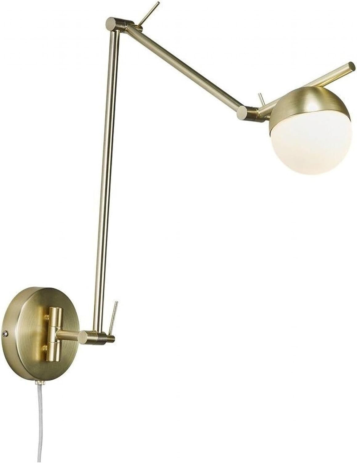 Wall Sconce Light Brass Metal G9 LED Plug-in for Bedroom Living Room