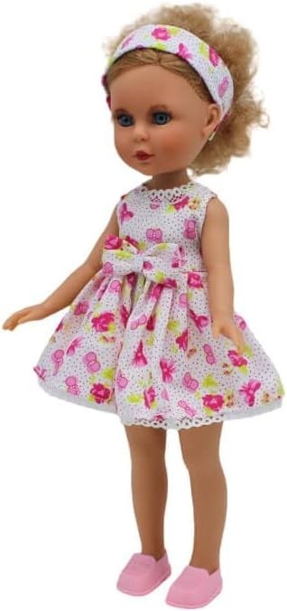 35cm Folk Style Doll Flower Dress Collectible Handmade Spain Craft Gift