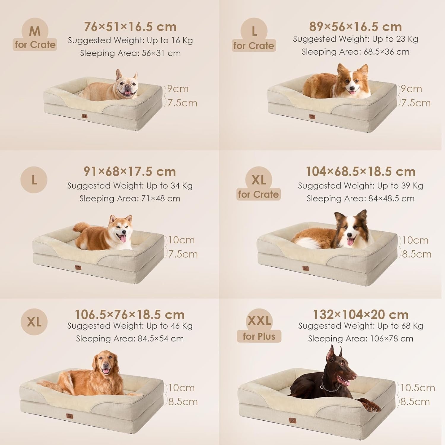 Giant XXXL Memory Foam Dog Bed Orthopedic Waterproof 132x104x20cm
