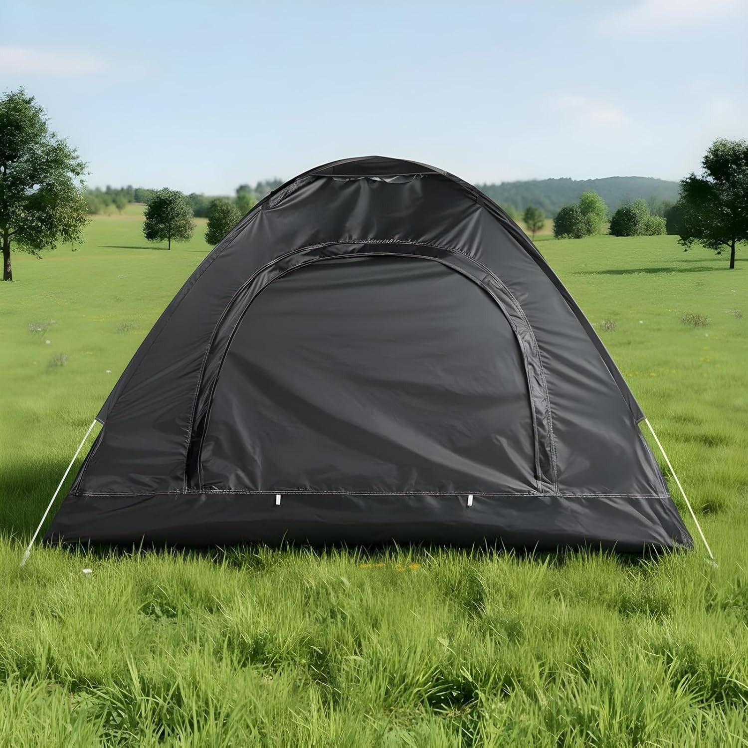 Black 2-Person Waterproof Camping Tent – Lightweight Pop-Up Dome