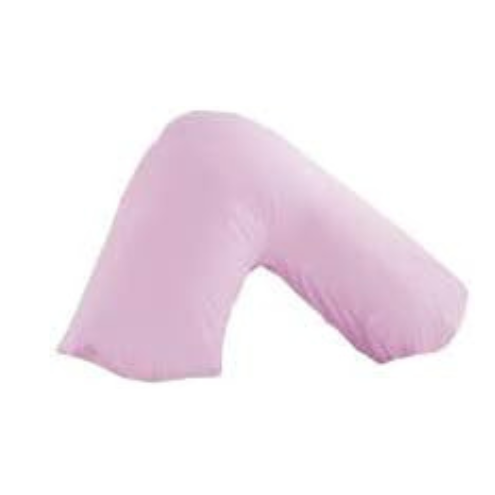 V Shape Pregnancy Pillow Pink Duck Feather Filled Maternity Feeding Support
