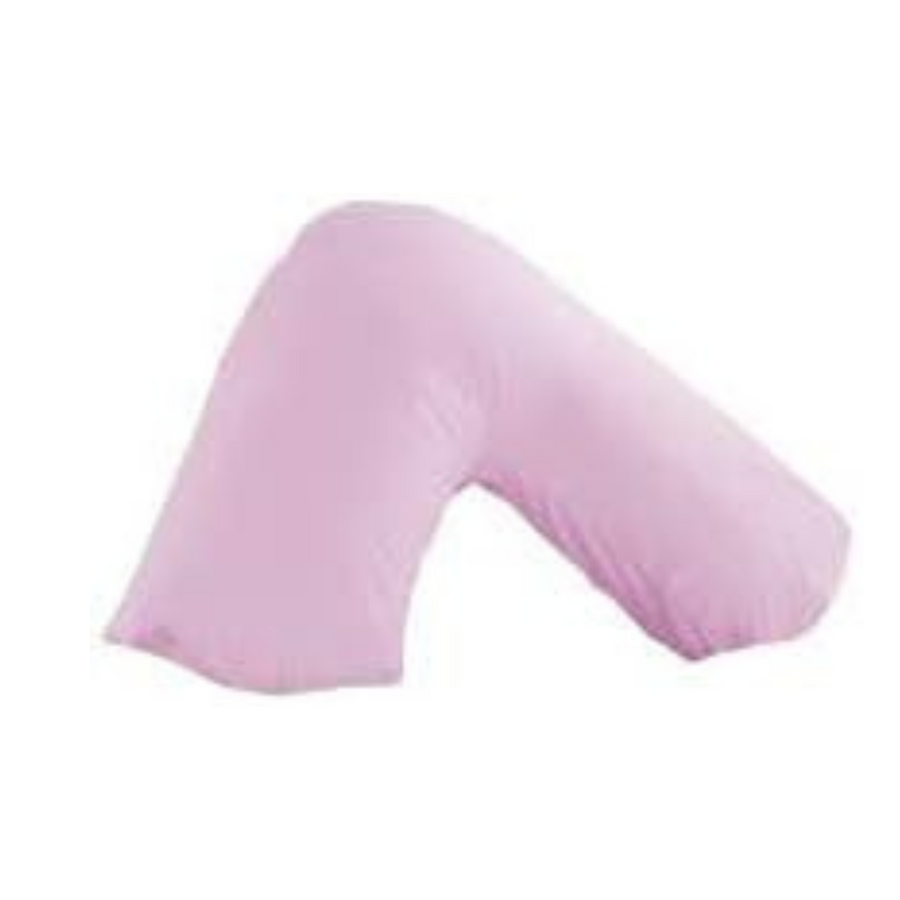 V Shape Pregnancy Pillow Pink Duck Feather Filled Maternity Feeding Support