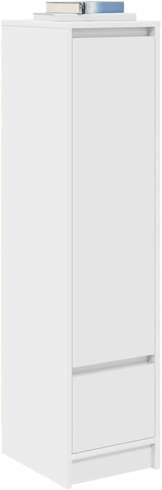 Moisture Resistant White Storage Cabinet with Drawer & Flexible Door