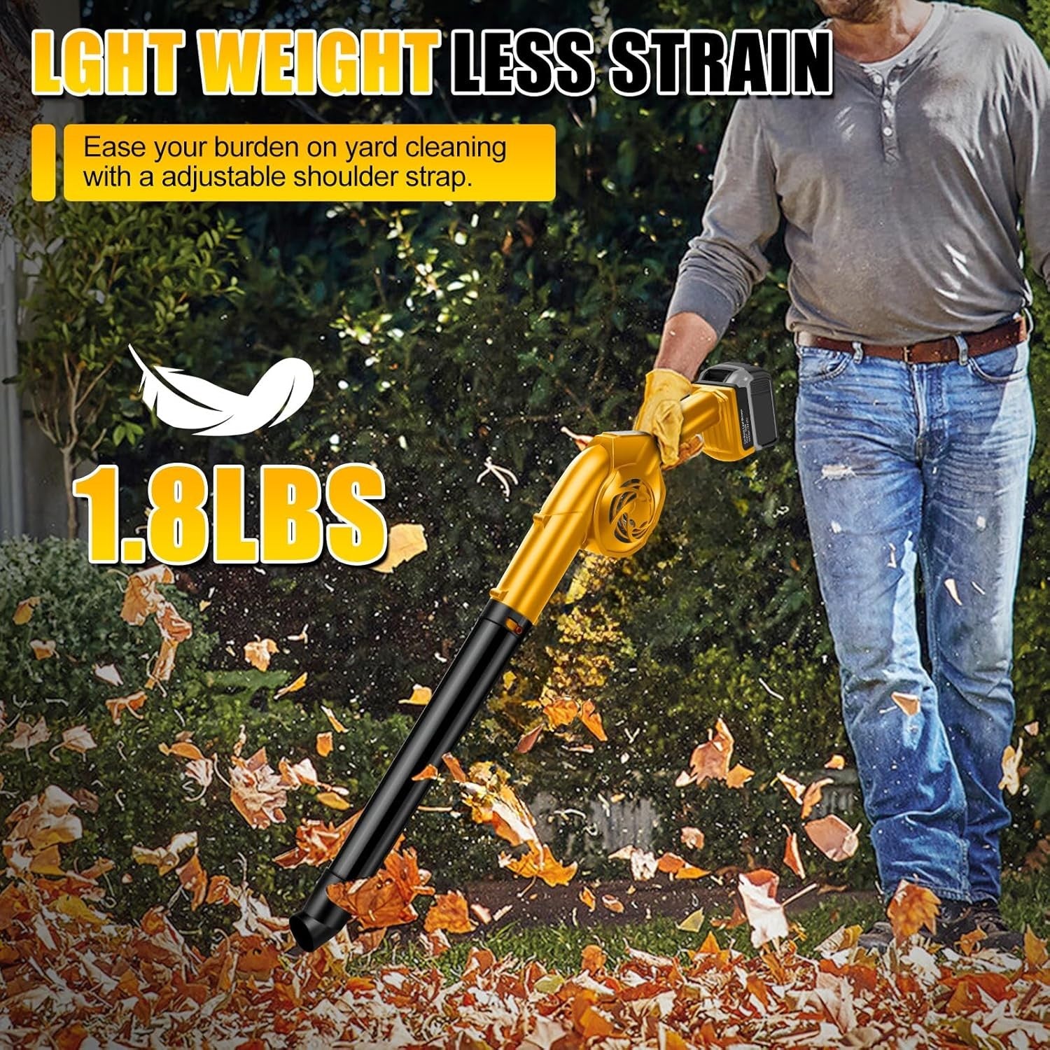 Cordless Leaf Blower 18V 3-in-1 Brushless Handheld Garden Cleaner Tool Only