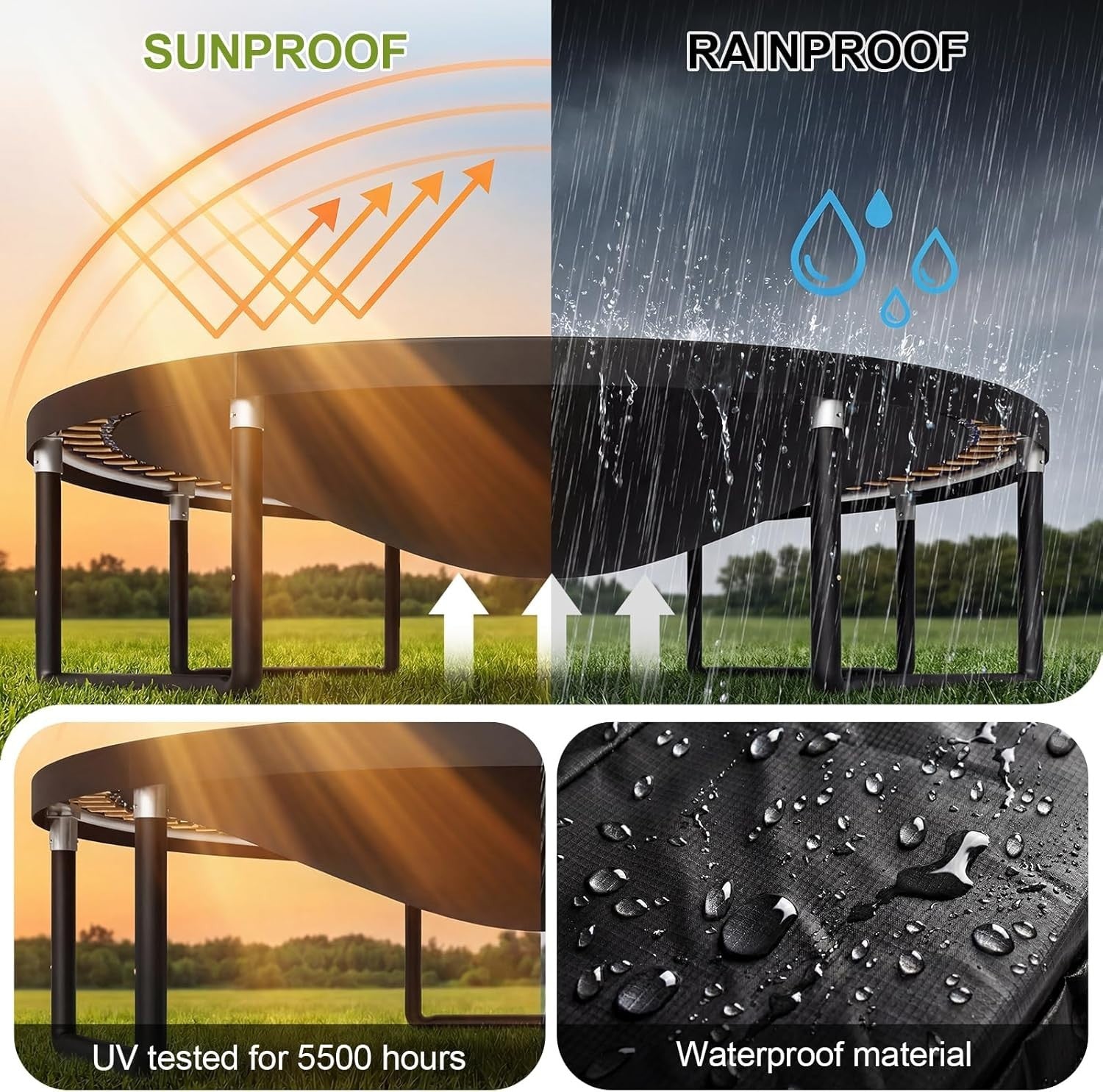 10ft Outdoor Garden Trampoline Safety Net Ladder Heavy Duty