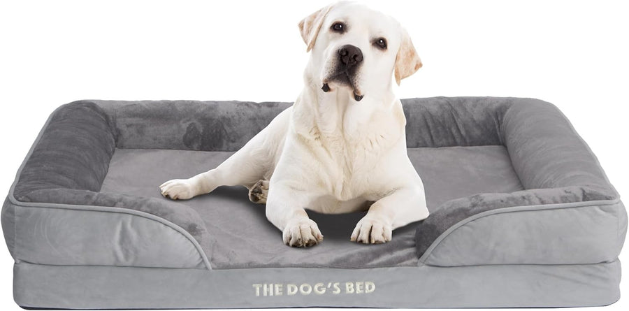 XL Orthopedic Dog Bed Plush Bolster Washable 111x86cm