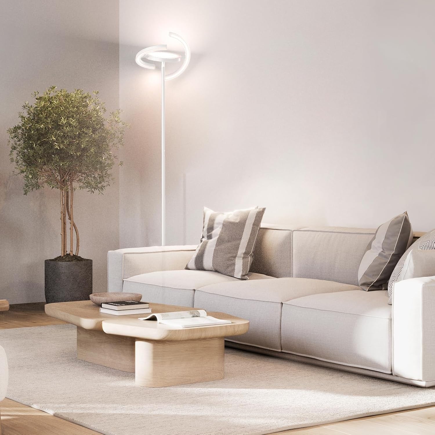 LED Uplighter Floor Lamp Stepless Dimming Touch Remote 3000K–6000K