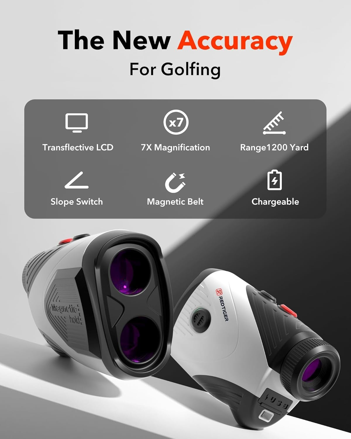 Golf Range Finder 1200 Yards Slope Lock Vibration Rechargeable