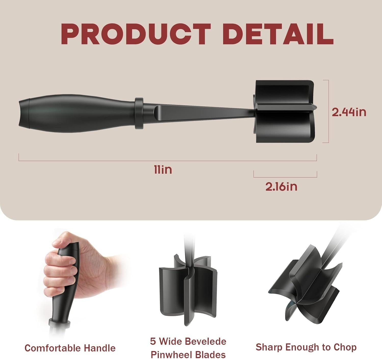 Hamburger Meat Chopper Ground Beef Masher Nylon Mixing Tool
