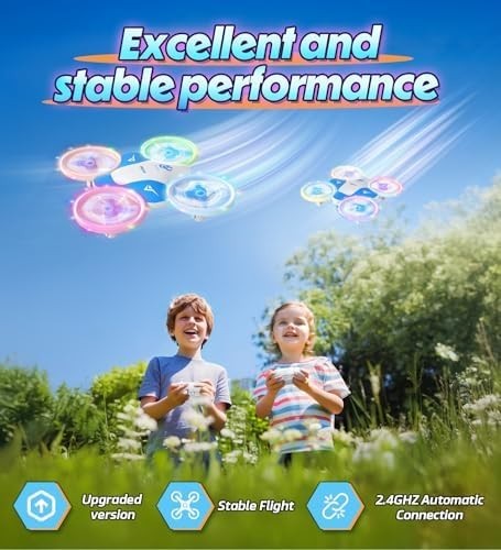 Mini Drone for Kids with 6 LED Modes & 3 Batteries – Fun Toy Gift