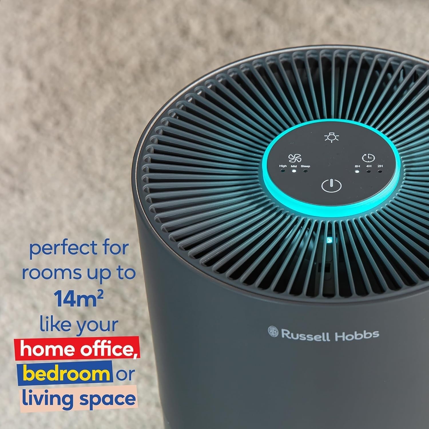 Ozone Free Compact Air Purifier HEPA Allergy Dust Smoke Quiet 14m²