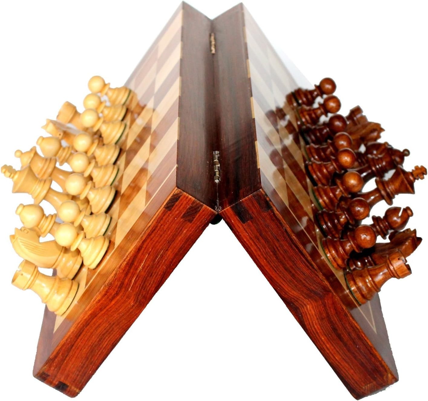 31cm Wooden Magnetic Chess Set Folding Board with Storage Handcrafted Luxury