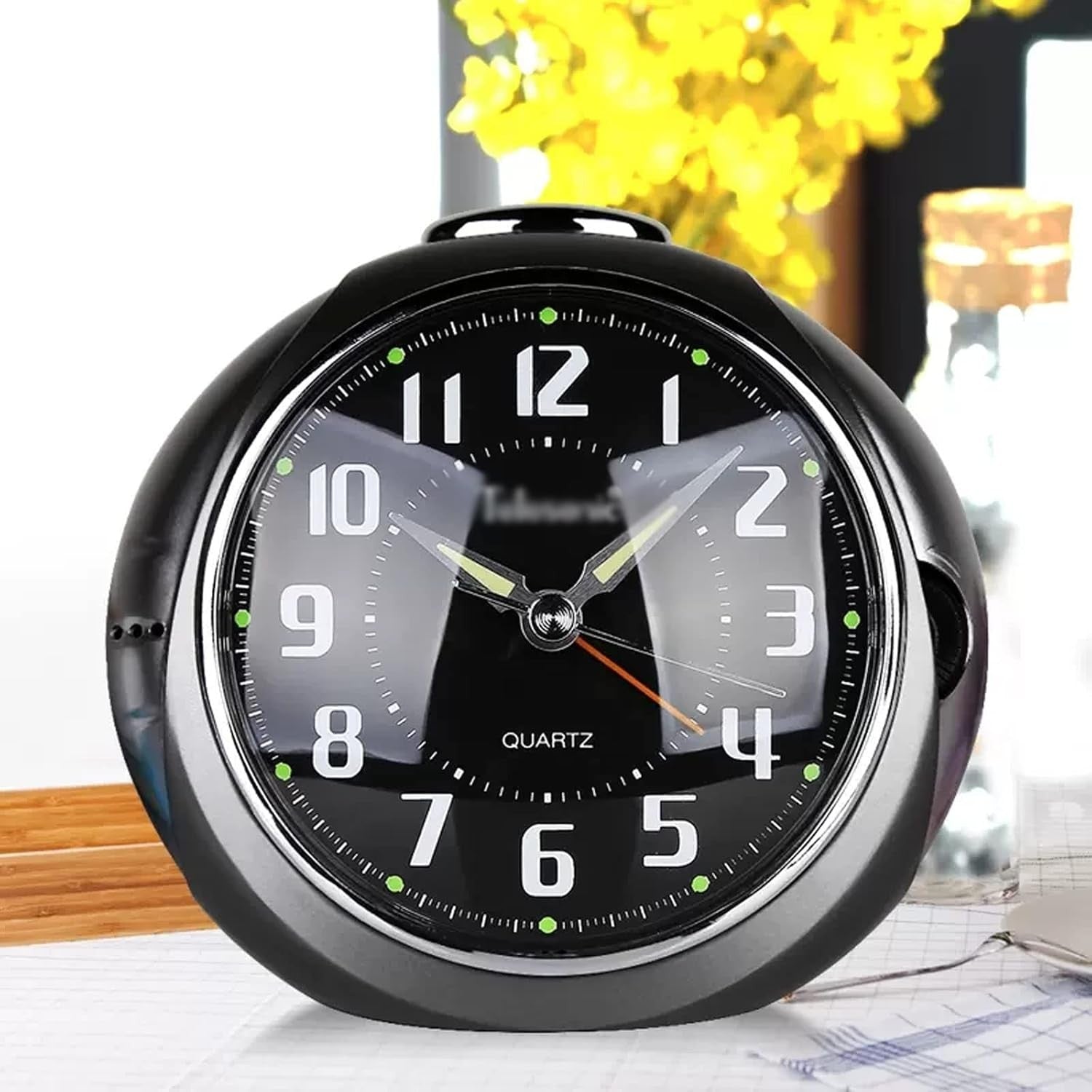Silent Alarm Clock Loud Bell 5 Inch Non Ticking Battery Operated Bedroom