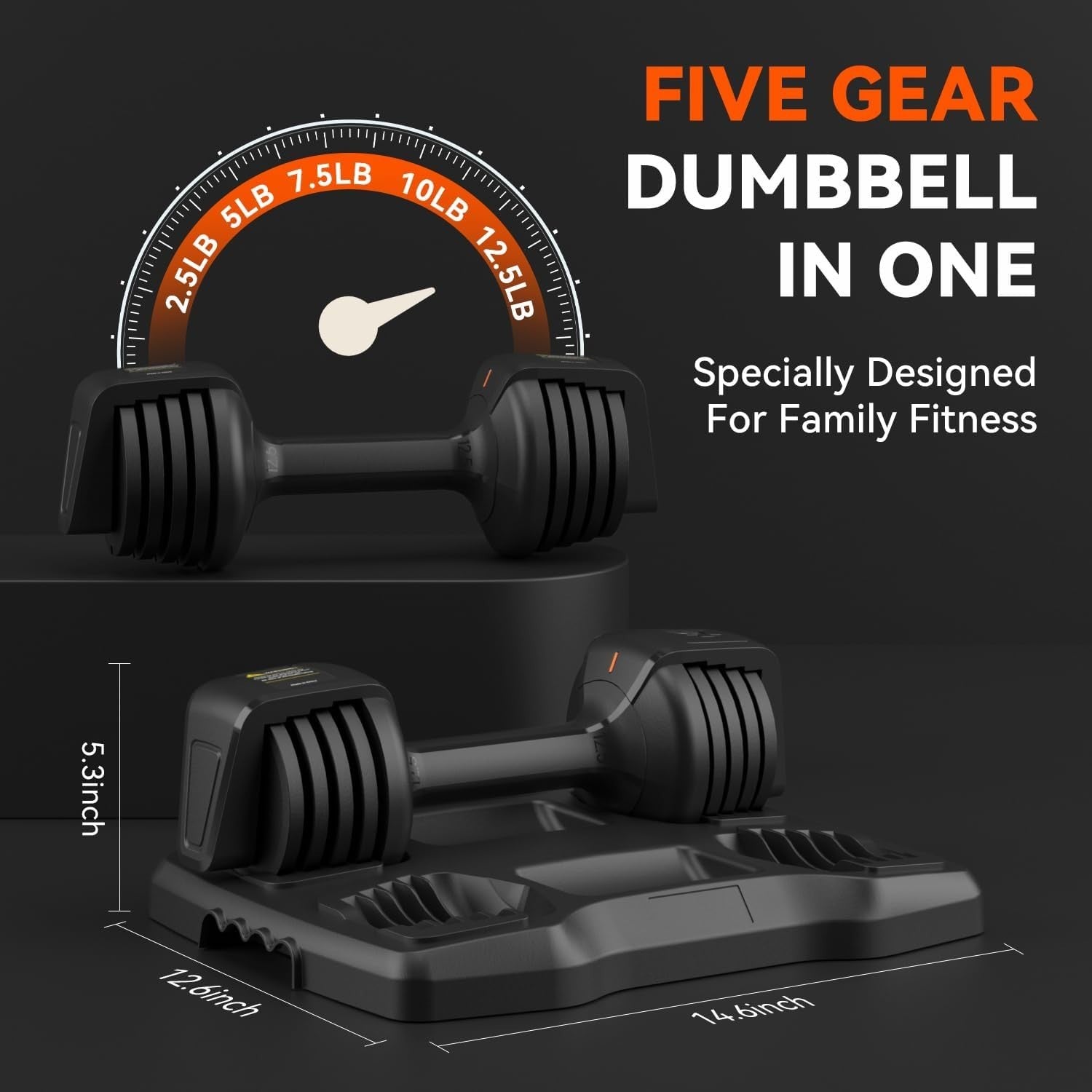 Smart Adjustable Dumbbells Pair 25lb With Stand Quick Change Home Gym
