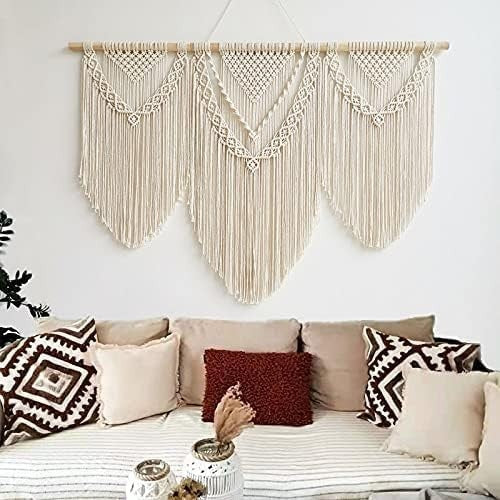 Large Boho Macrame Wall Tapestry 110x82cm Bedroom Decor