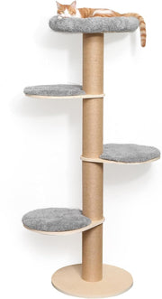 Cat Window Perch Tree Wall Mounted Scratching Post Plush Bed Indoor