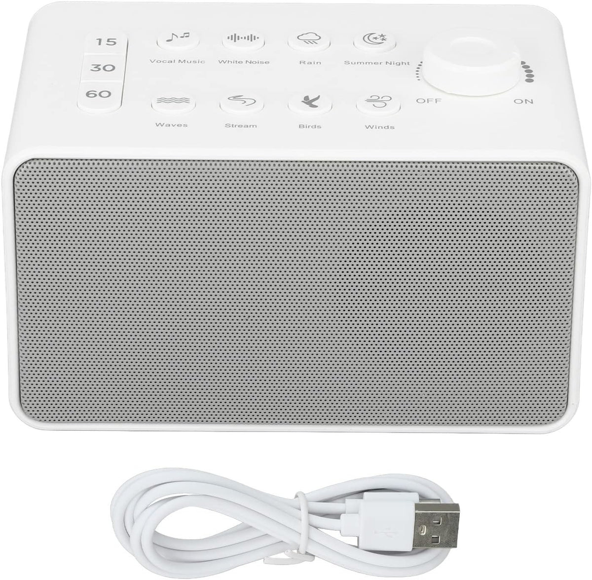 White Noise Machine Baby Sleep Aid 8 Sounds Timer USB Portable Compact