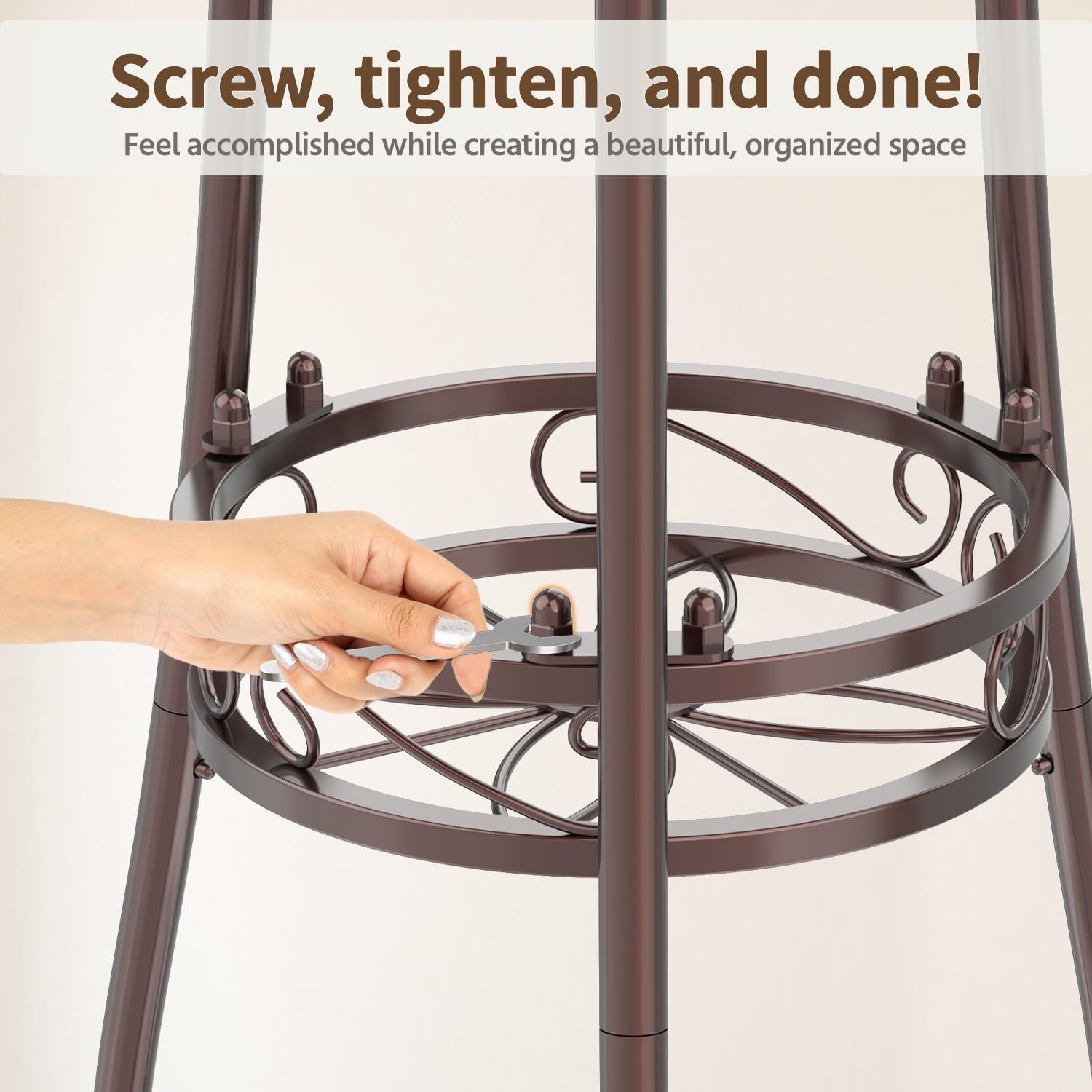 3 Tier Bronze Metal Plant Stand Indoor Outdoor Tall Flower Pot Holder Rack