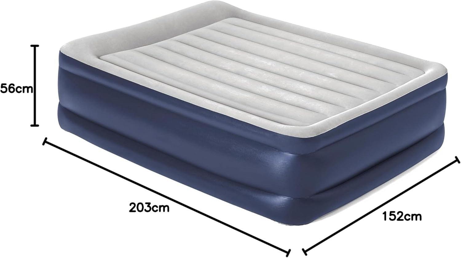 High Rise King Airbed w/ Built-In Pump & Flocked Pillow for Camping