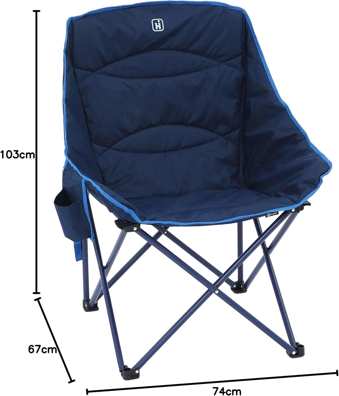 Deluxe Quilted Folding Camping Chair Padded XL Outdoor Picnic Festival Seat