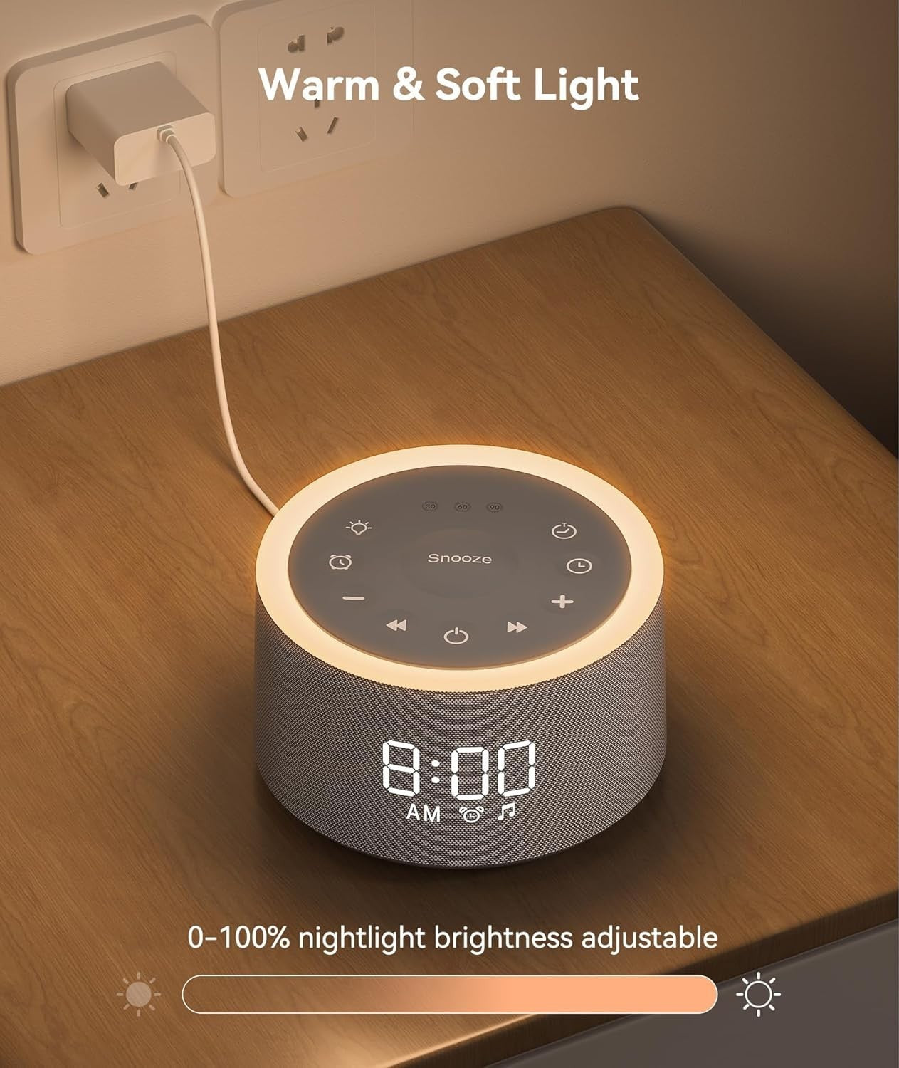 White Noise Machine with Night Light & 29 Soothing Sounds for Sleep