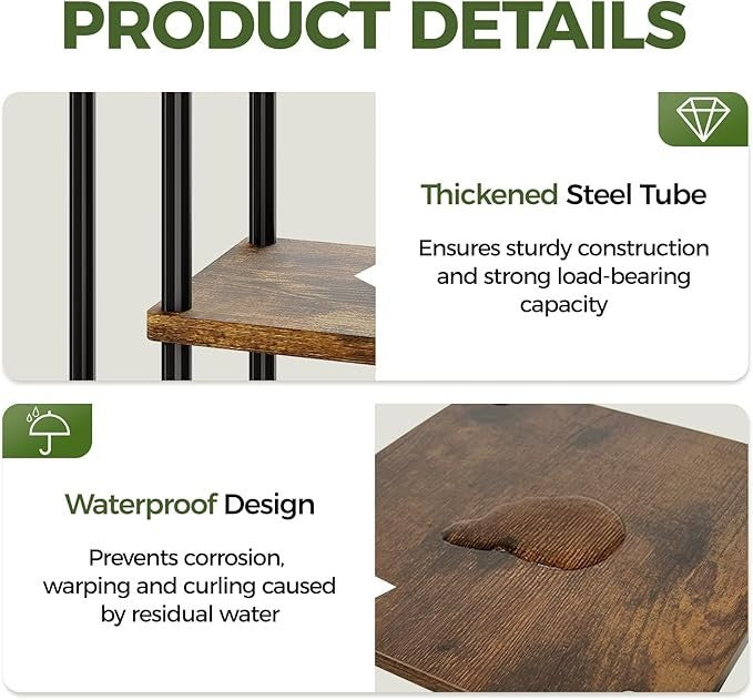 7 Tier Tall Metal Plant Stand Indoor Outdoor Corner Shelf Display Rack