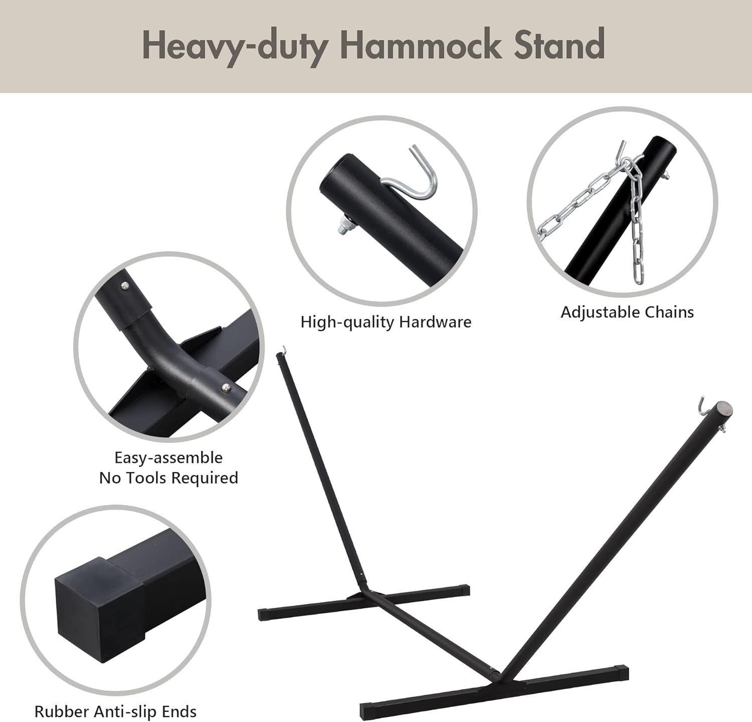 Luxury 12ft Outdoor Hammock w/ Stand | 2 Person | 450lb Capacity | All-Weather