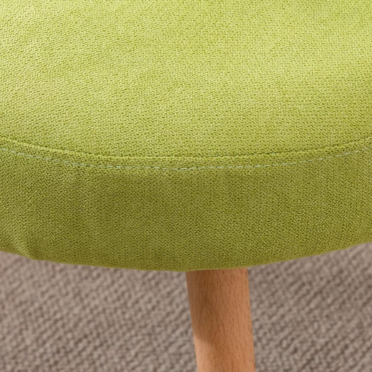 Linen Tub Chairs Set of 2 Lounge Armchairs Small Space Light Green