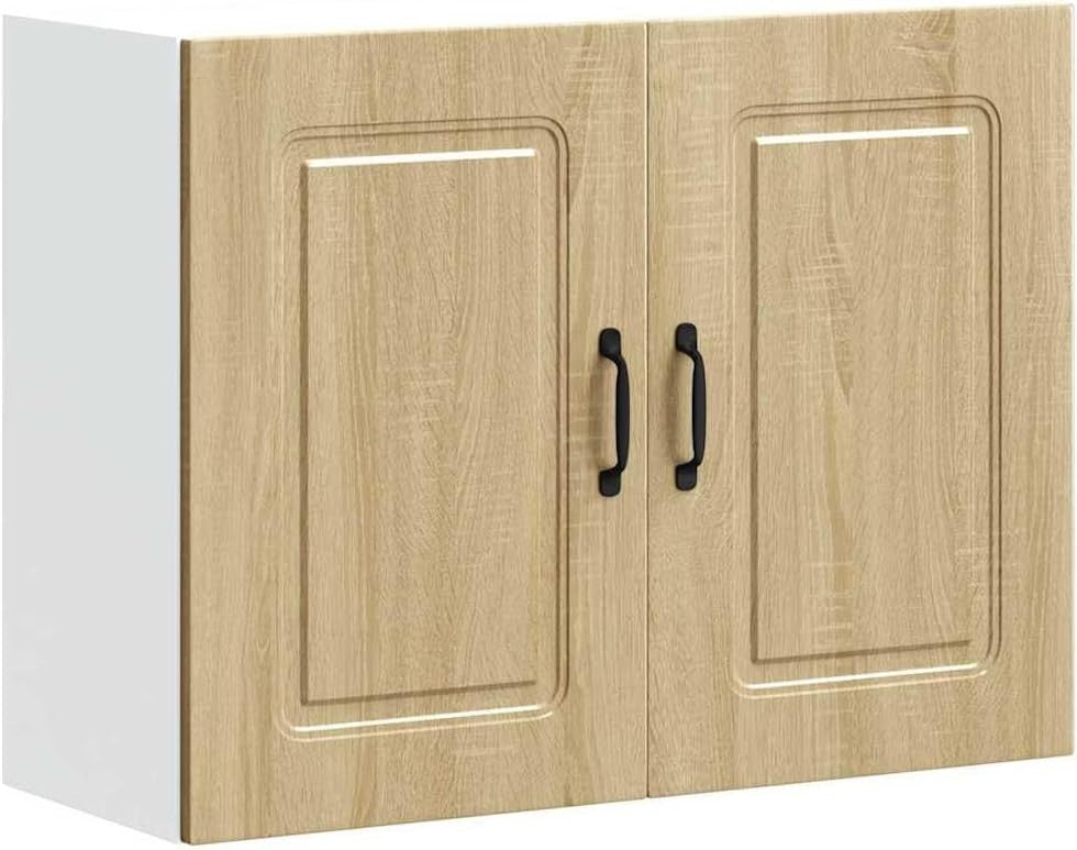Wall Cabinet Oak Finish 80x31x60cm | Modern Kitchen Storage Unit