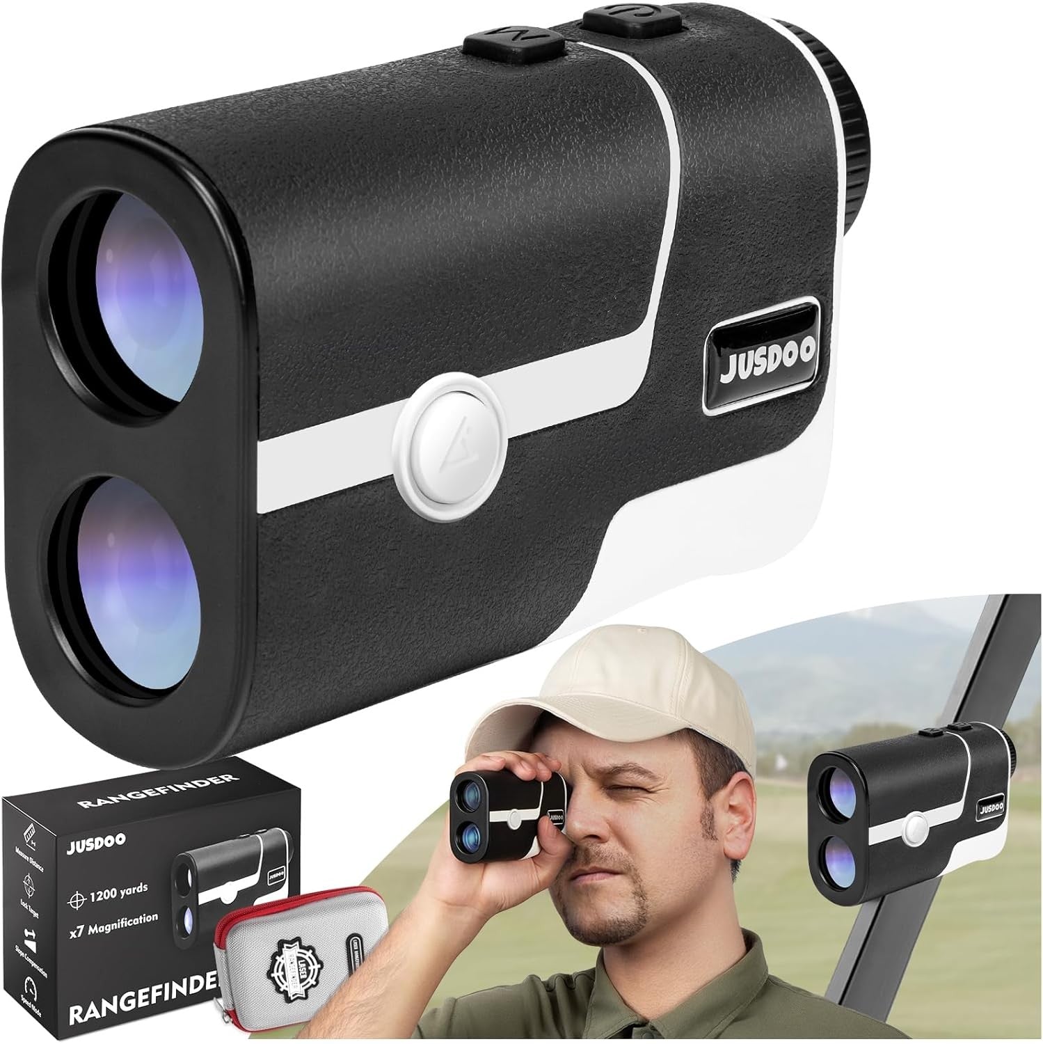 Golf Rangefinder 1200 Yards Slope Laser Flag Lock Vibration Rechargeable