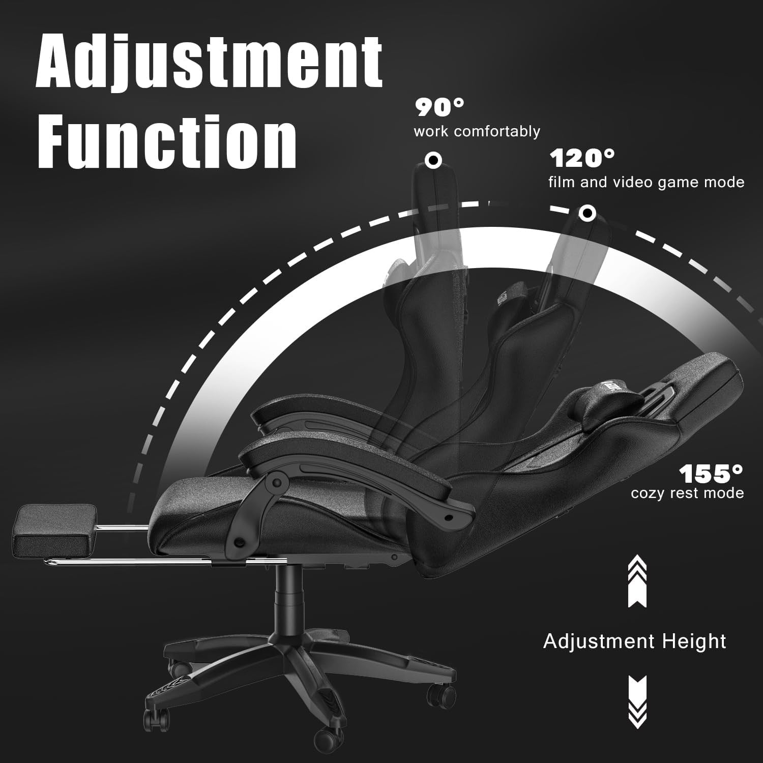 Ergonomic Gaming Chair with Footrest Reclining Office Computer Chair