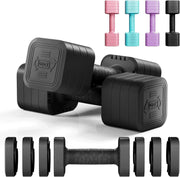 Adjustable Dumbbells Pair 5KG 4-in-1 Non-Slip Compact Home Gym