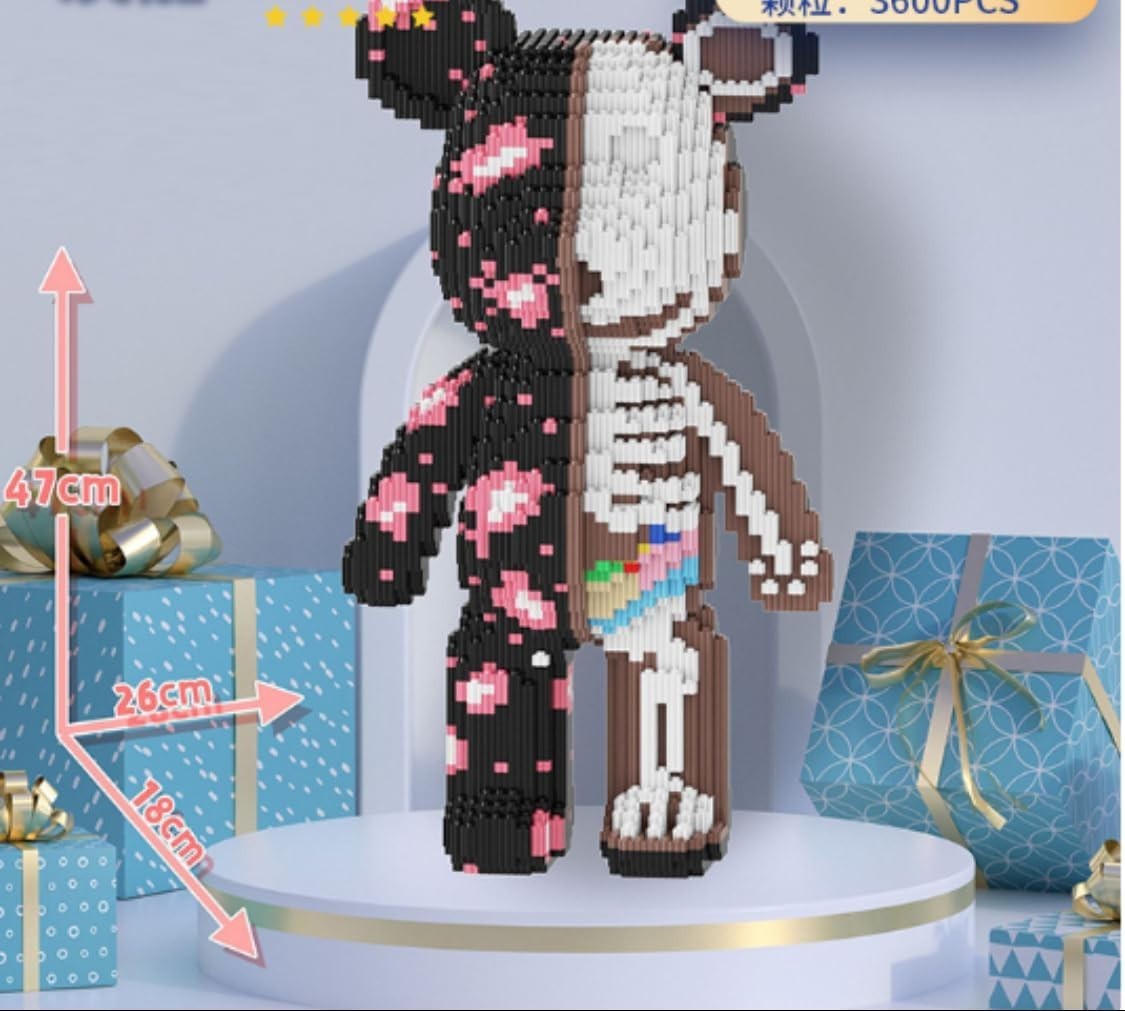 Skeleton Bear Building Set 3688Pcs Mosaic Art Toy 47cm Display Figure
