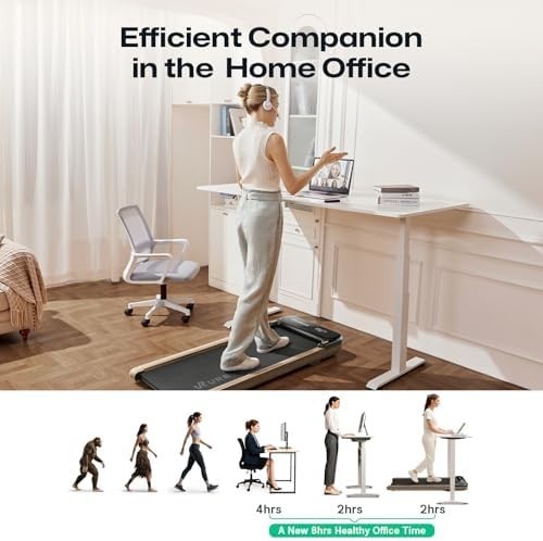 Wooden Under Desk Treadmill Walking Pad 1-6km/h Home Office