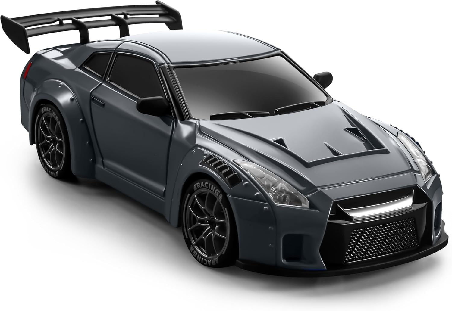 1:24 RC Drift Car 20KM/H – 4WD Remote Control Toy with Extra Tires, Dark Gray