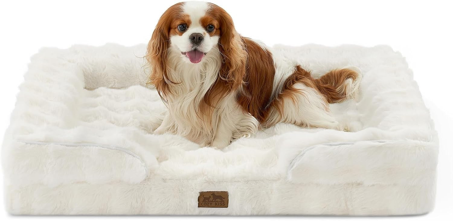 Medium Orthopedic Dog Sofa Bed Faux Fur Washable 36x27in