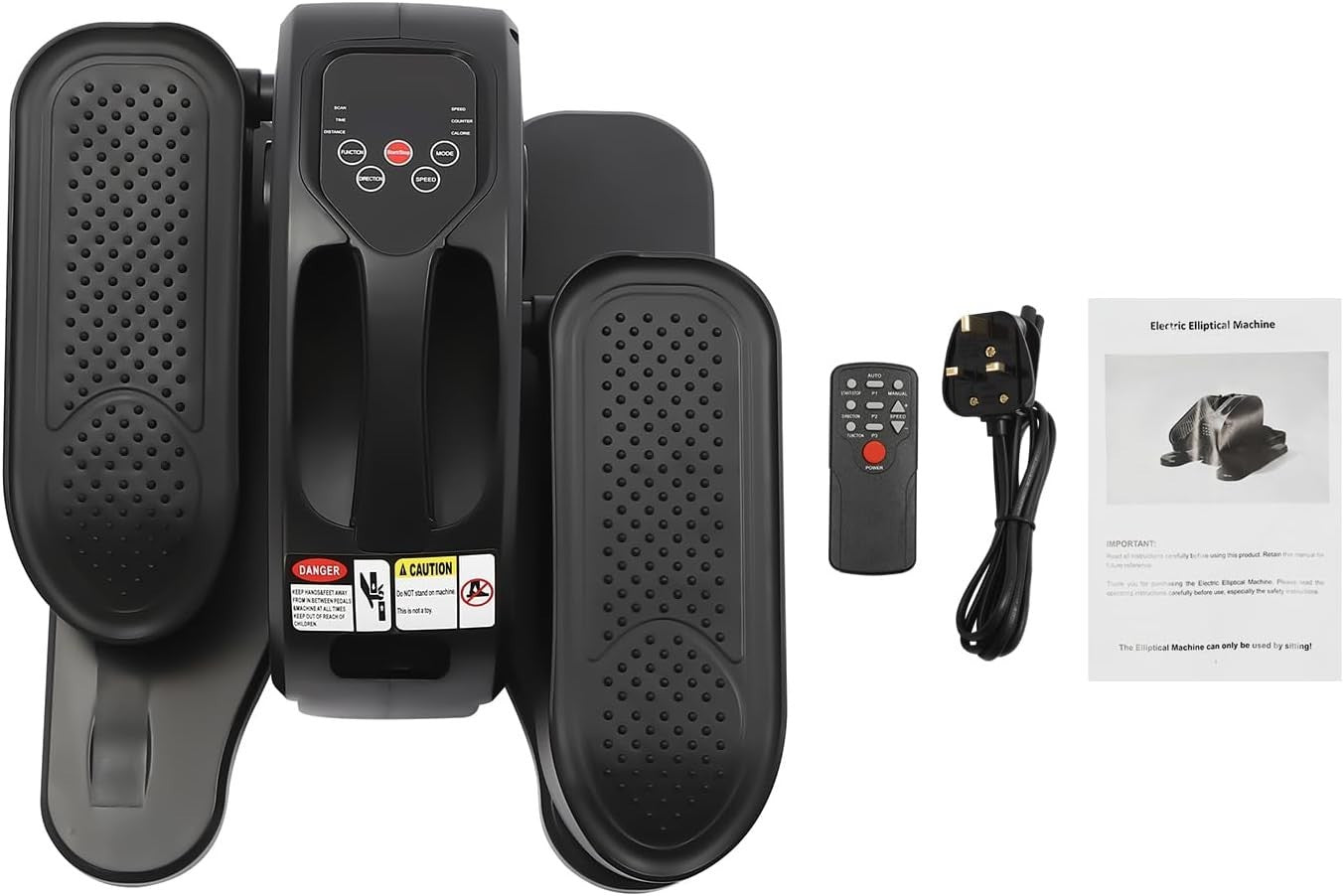 Under Desk Electric Mini Elliptical Seated Pedal Exerciser LED Display 5-Speed