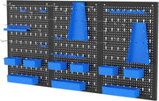Blue Expandable Metal Pegboard Tool Organizer 3 Boards 34 Accessories
