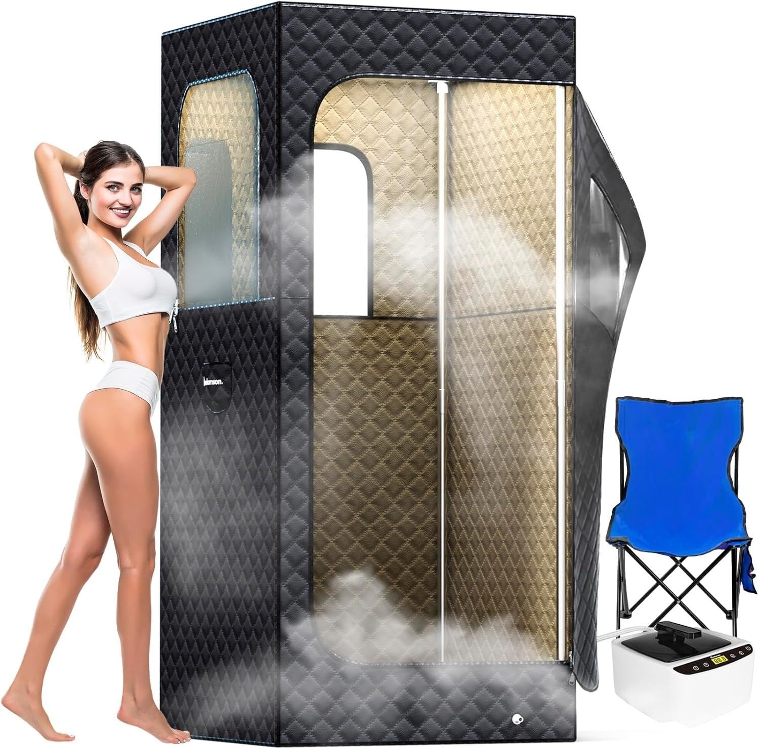 Full Size Portable Steam Sauna Home Spa Tent 2.6L 1000W Fast Heat Detox Chair
