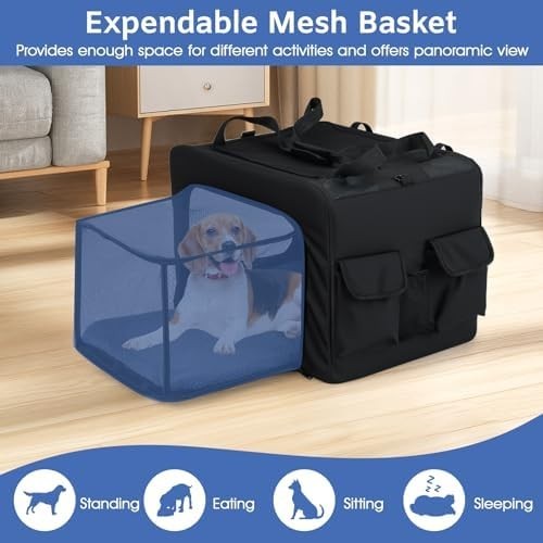 🌟 Portable & Comfortable Pet Carrier This foldable pet carrier bag provides a c