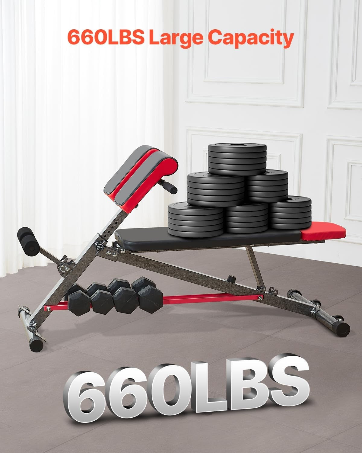 Multi-Functional Roman Chair Bench 660lb Hyperextension Full Body Home Gym