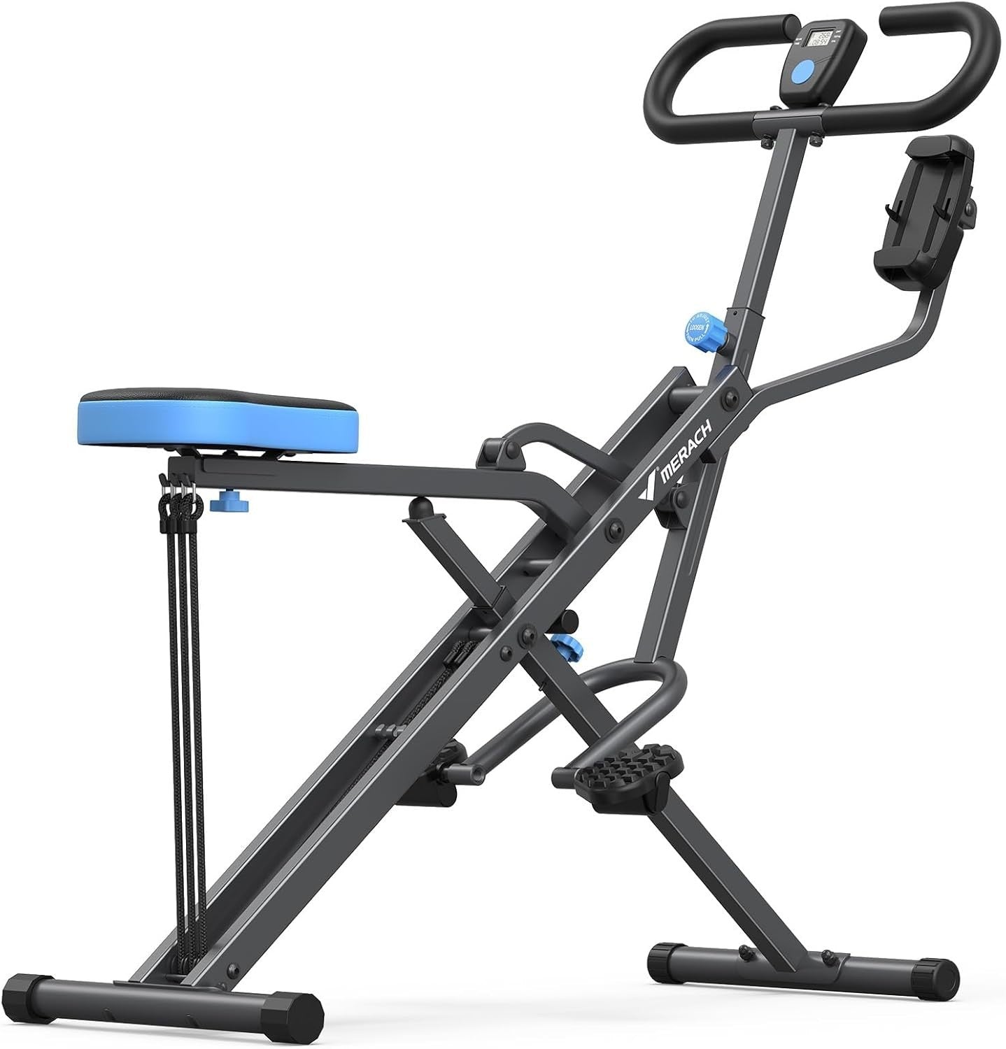 2 in 1 Squat Rowing Machine Foldable Glute Trainer Home Gym Equipment
