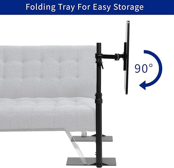 Over Couch Laptop Table Swivel Arm Height Adjustable Sofa Desk 51cm Black