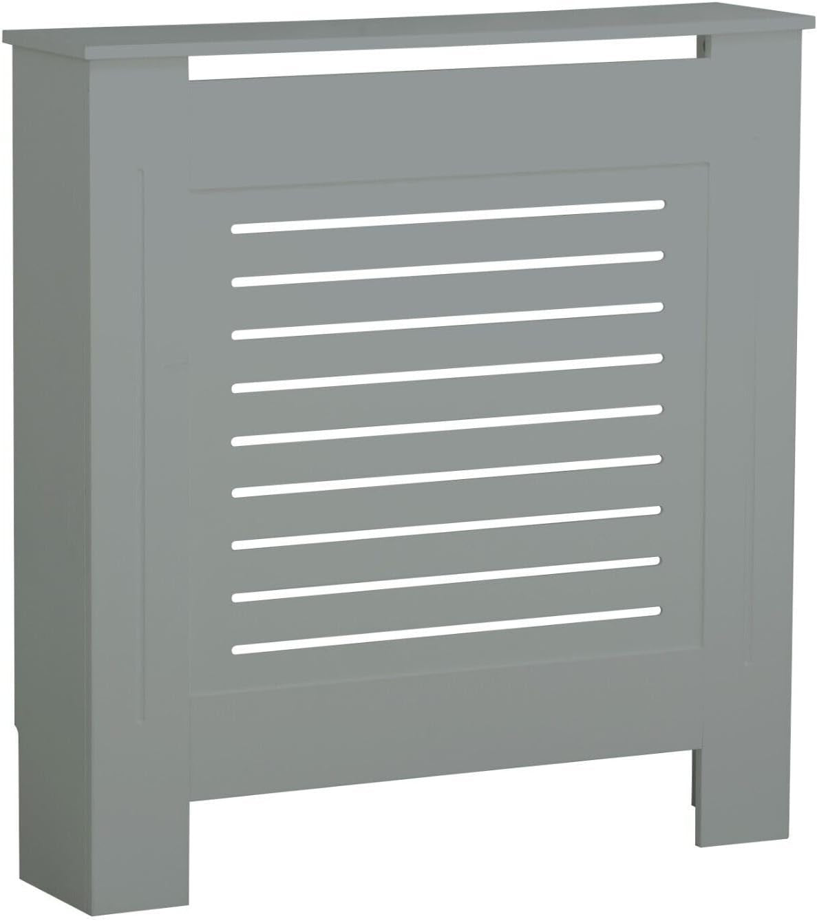 Grey Wooden Radiator Cover MDF Grill Shelf | Small Modern Decorative Cabinet