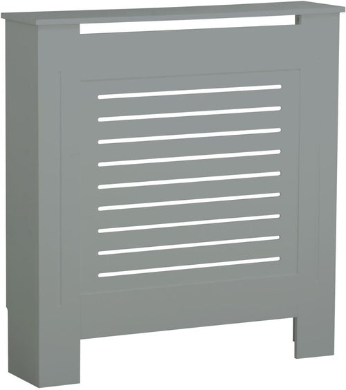 Grey Wooden Radiator Cover MDF Grill Shelf | Small Modern Decorative Cabinet