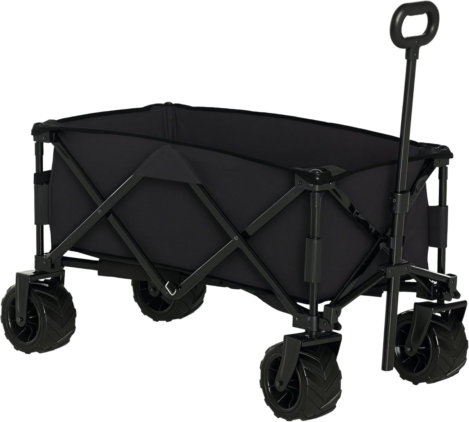 Extra Large 140L Folding Trolley Cart Big Wheels Outdoor Utility Wagon
